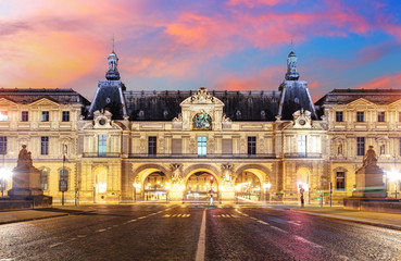 Naklejka na ściany i meble Louvre Museum in Paris at sunrise, France