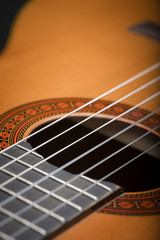 Fototapeta premium Guitar with Copy Space on Soundboard