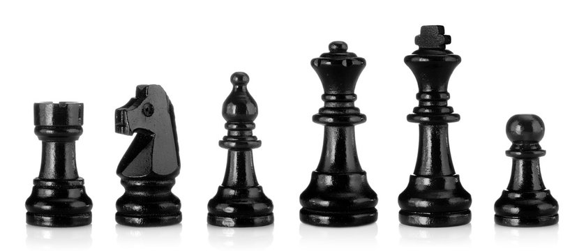 Close up view of the chess isolated on white