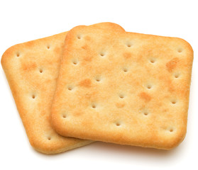 Dry cracker cookies isolated on white background cutout