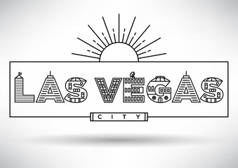 Las Vegas City Typography Design with Building Letters.