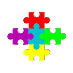Colored puzzle icons