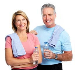 Healthy fitness elderly couple.