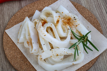 Raw squid rings