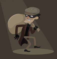 Thief vector flat illustration