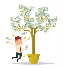 Businessman and money tree