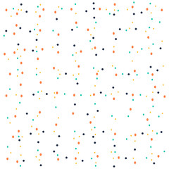Seamless pattern with multicolored small circles on white abstra