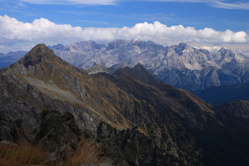 escursione al Carè Alto, affacciato sulle Dolomiti di Brenta