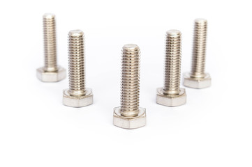 bolts and nuts on white background