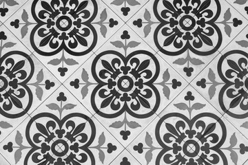 Black and White Vintage Floor Tile 