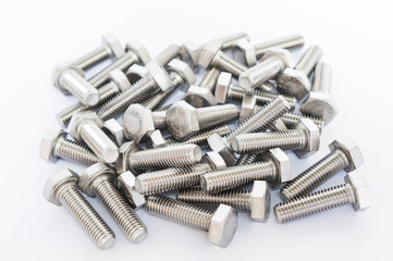Bolts and nuts closeup