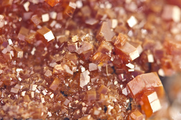 Crystals Vanadinite. Macro. Extreme closeup