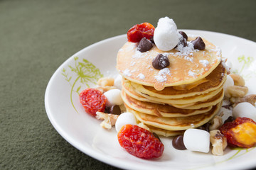 Pancakes homemade and Honey