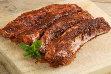 uncooked lamb ribs