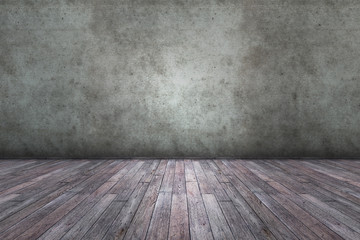 wooden floor and concrete wall background