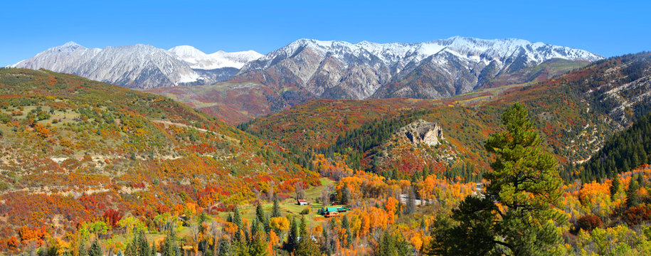 Autumn landscape near Kebler pass in Colorado