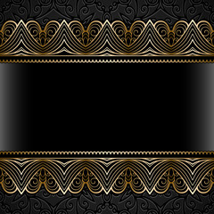 Vintage gold frame with lace borders