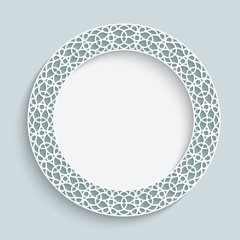 Empty plate with ornamental border