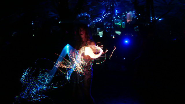 Party dancer with fiber optic light
