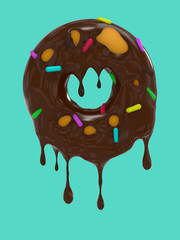 Donut chocolate melting Illustration