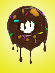 Donut chocolate melting Illustration