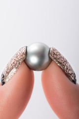 Nail art and pearls