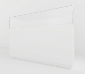 Glass Showcases. 3d render on a gray background