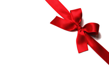 Shiny red satin ribbon