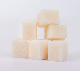 Brown cane sugar cubes. sweet concept