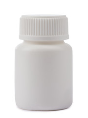 Closed bottle close up isolated on white background