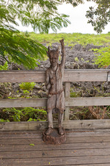 Fototapeta premium Devil statue in The Hell place in Grand Cayman Island
