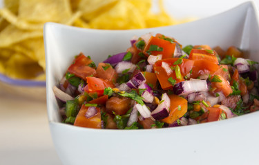 pico de gallo with tortillas chips 