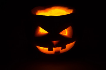 halloween pumpkin jack  lantern on dark