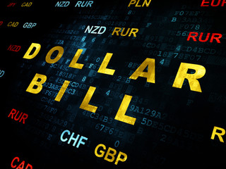 Banking concept: Dollar Bill on Digital background
