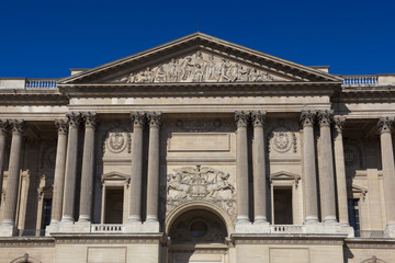 Fototapeta na wymiar Facade of the Louvre museum, Paris, Ile-de-france, France
