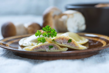 Steinpilzravioli, vegan 