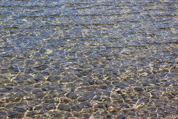 Background of clear water and stones