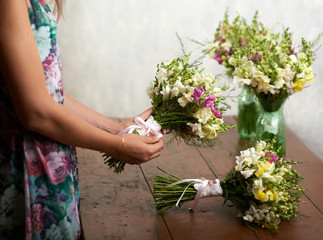 There are four nice  wedding bouquet