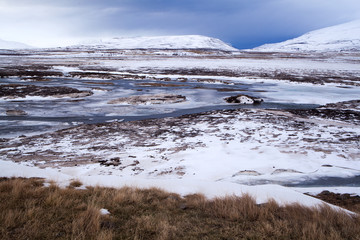 Volcanic mountain landscape in Iceland