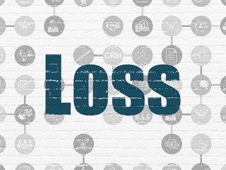 Finance concept: Loss on wall background