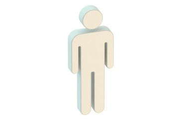 3d white man of standing pose