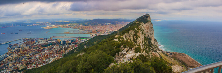 Fototapeta na wymiar Amazing Vista from the top of the Rock of Gibraltar