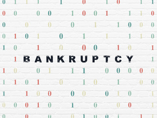Finance concept: Bankruptcy on wall background