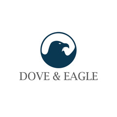 dove and eagle negative space concept vector design template