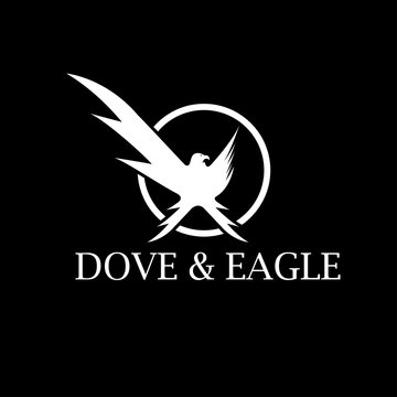 dove and eagle negative space concept vector design template