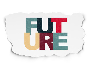 Timeline concept: Future on Torn Paper background