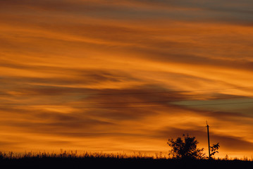 Electricity pylon silhouette