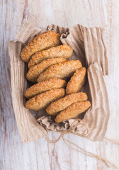 Homemade wholemeal cookies in ecological box