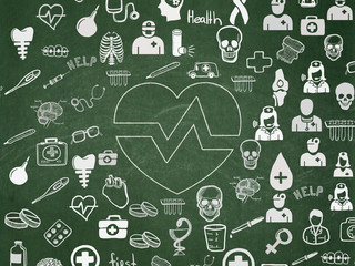Medicine concept: Heart on School Board background