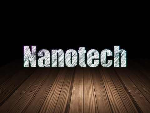 Science concept: Nanotech in grunge dark room